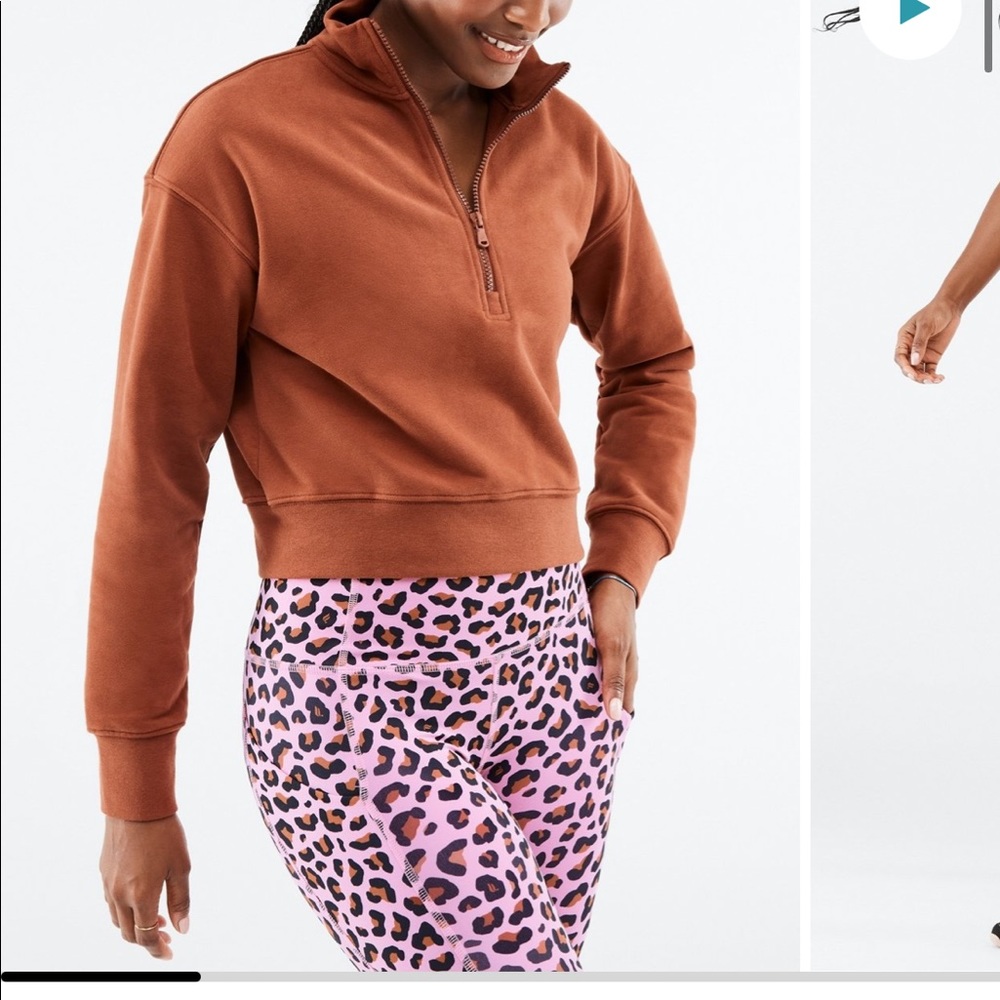 NWOT Fabletics Kat Half-Zip Pullover in Java, Small